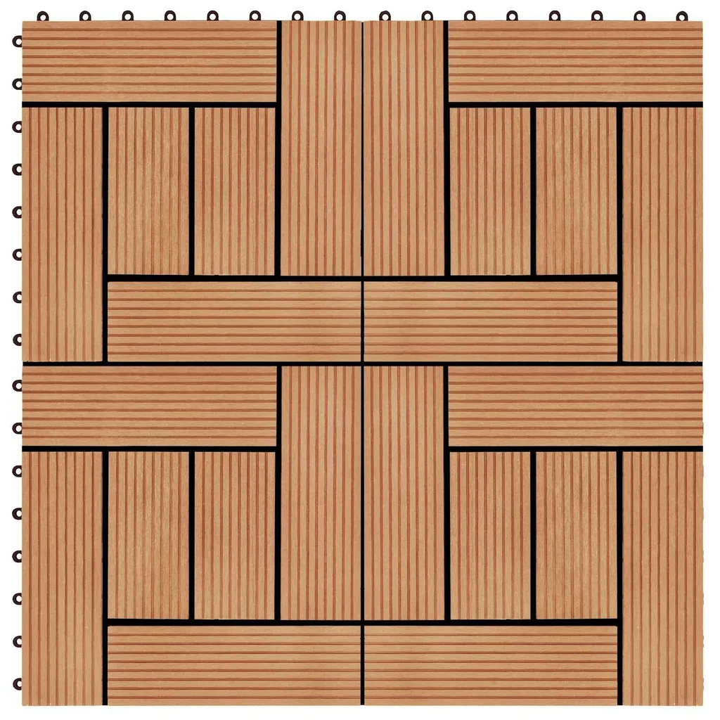 Revêtement de sol extérieur en WPC aspect bois exotique - Dalles clipsables - 4