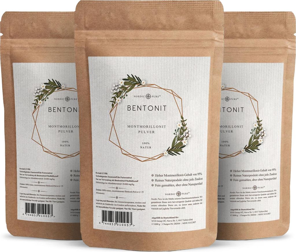 Nordic Pure Bentonit Pulver – 95 % Montmorillonit, nano-frei