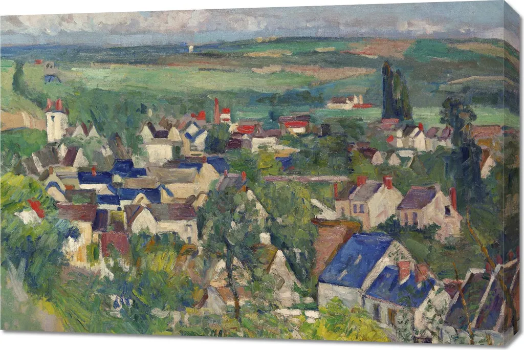 Offerta Quadro Grande 90x60 Paul Cezanne - Vista Auvers Vintage