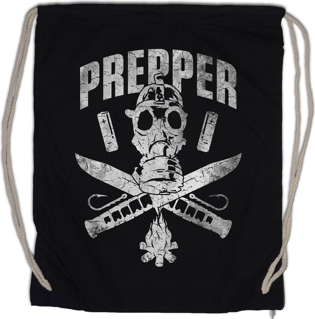 Urban Backwoods Prepper Logo, Turnbeutel, Farbe: Schwarz