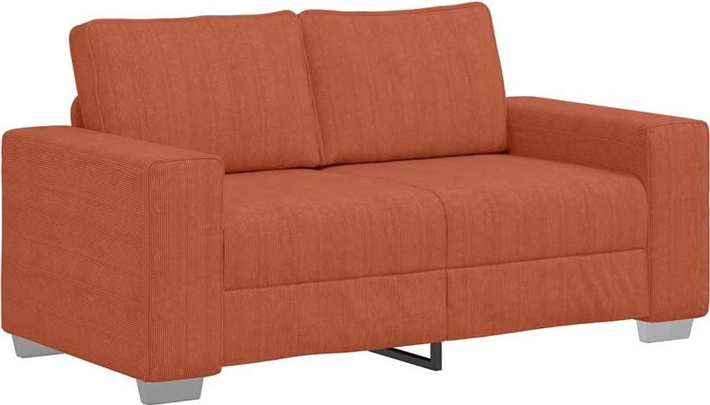Zweisitzer-Sofa Rot Orange 160x77x82 cm Cordstoff