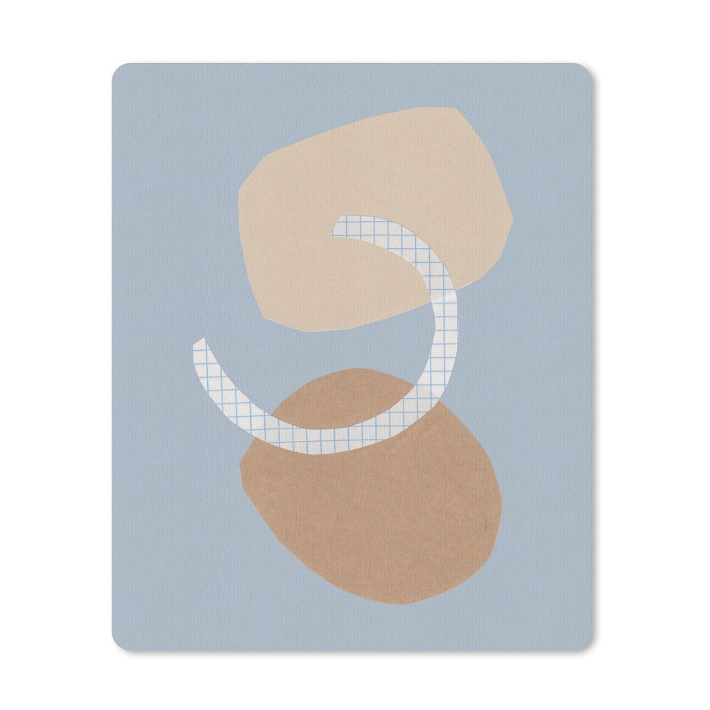 MuchoWow Mauspad Mousepad Formen - Blau - Pastell - Quadrate - Abstrakt 19x23 cm - Mousepads - Maus Mat - Pad - Mausunterlage - Mauspads - Spielen