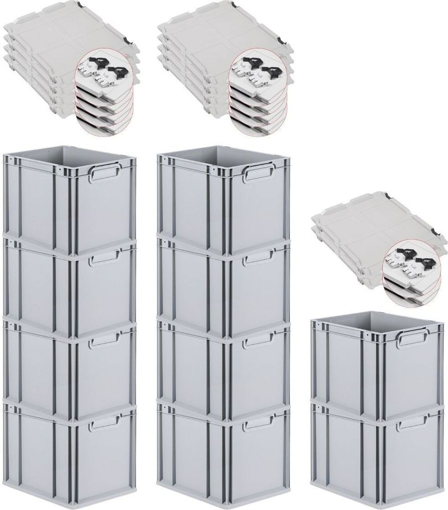 SuperSparSet 10x Eurobox NextGen Grip mit Scharnierdeckel Produktbild 