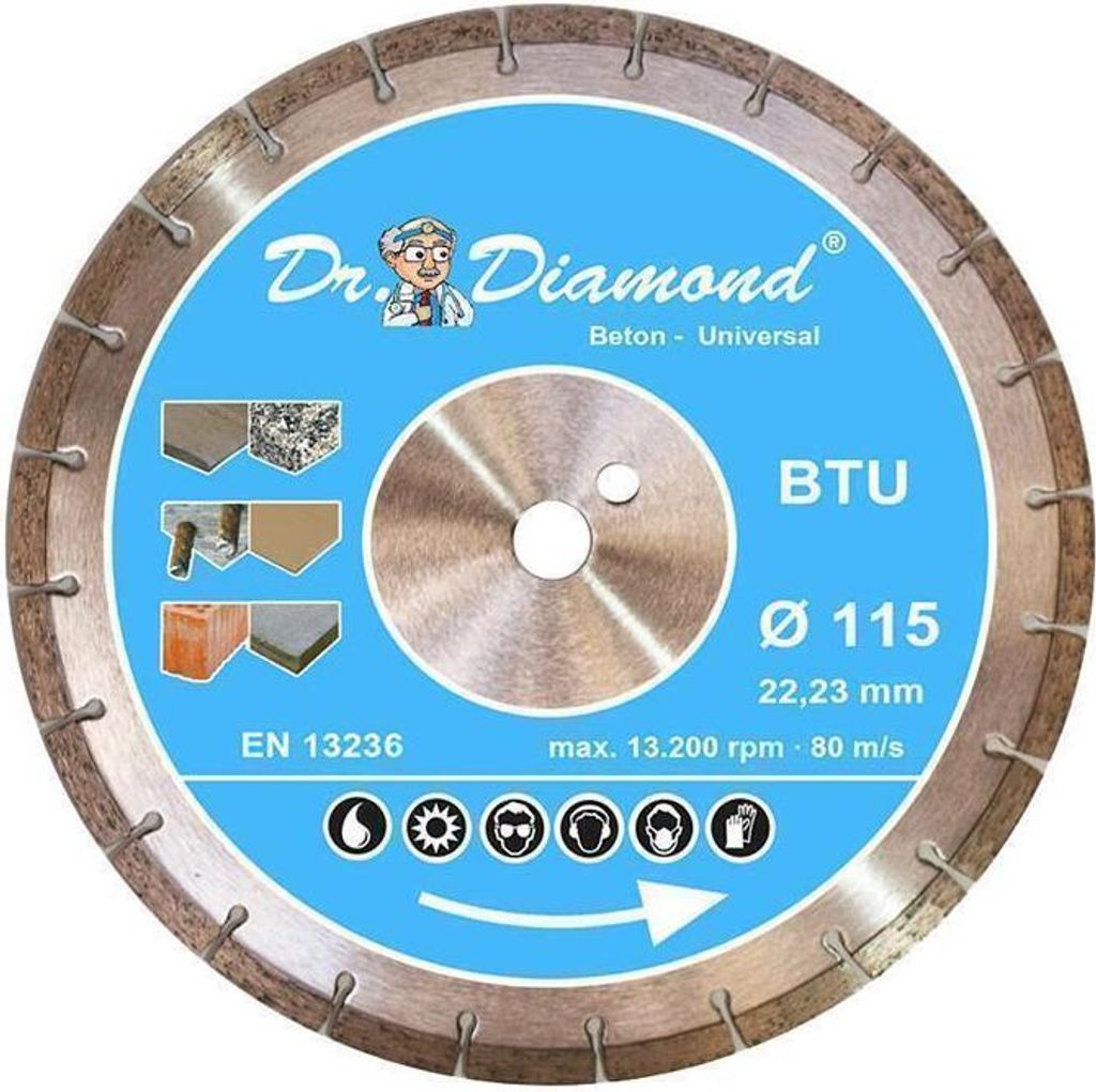 Diamanttrennscheibe Beton Ø 115 mm / 22,23 mm