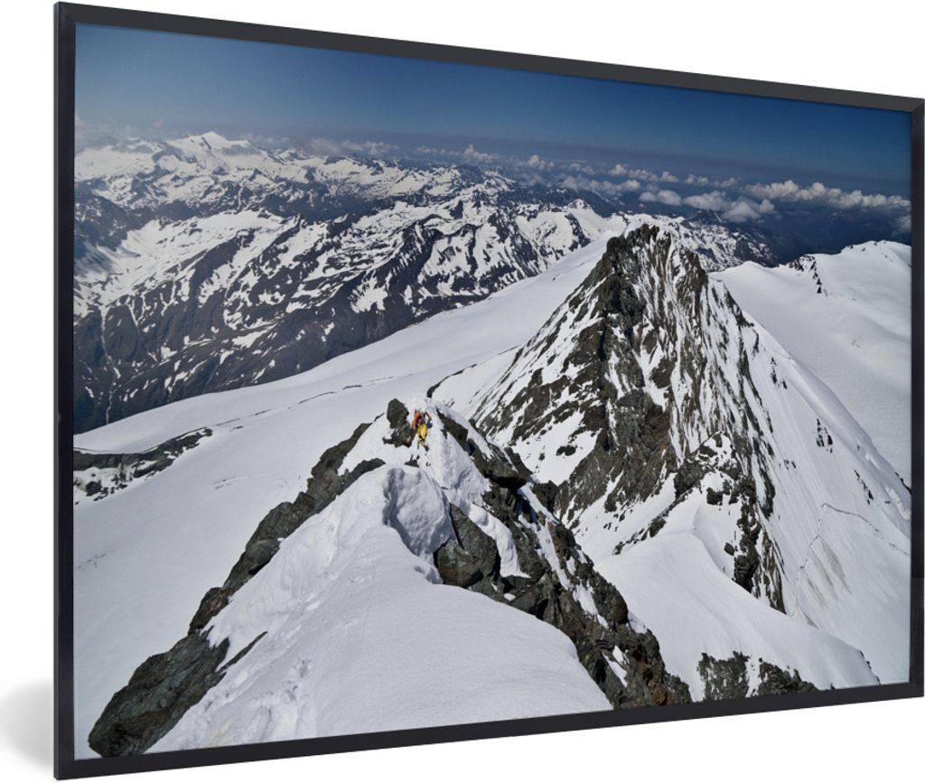 MuchoWow Gerahmtes Poster Nordwestlicher Kamm des Großglockners Österreich 30x20 cm - Poster mit Schwarzem Bilderrahmen Wandposter Rahmen Foto ...