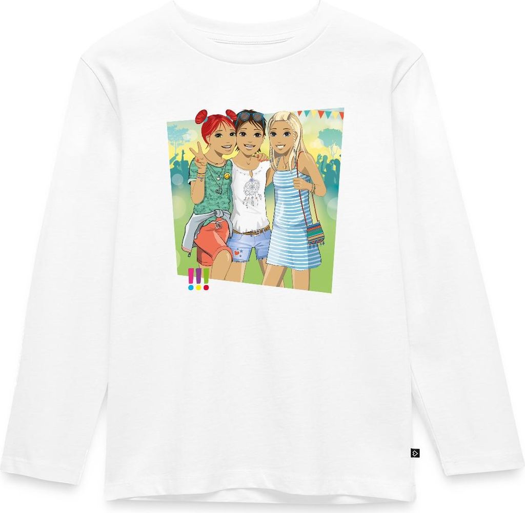 Spreadshirt Die Drei Ausrufezeichen Ein Echt Schöner Fall Kinder Premium Langarmshirt, 122/128 (6 Jahre), Weiß