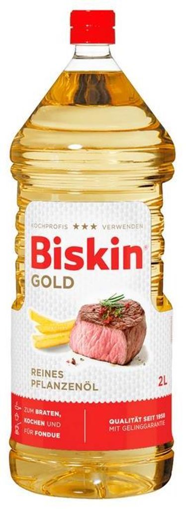 Biskin Gold Reines Pflanzenöl 2 Liter – Hoch erhitzbares Produktbild 
