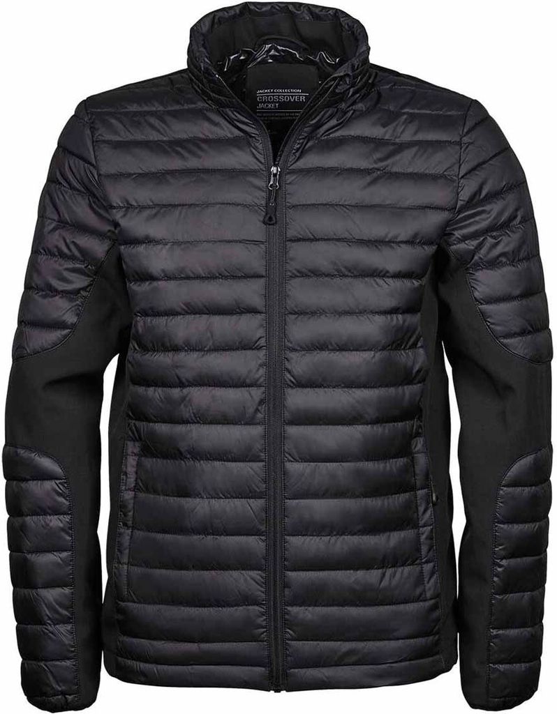 Treejays Herren Stepp Crossover Jacke BC3834 (XL) (Schwarz/Schwarz)