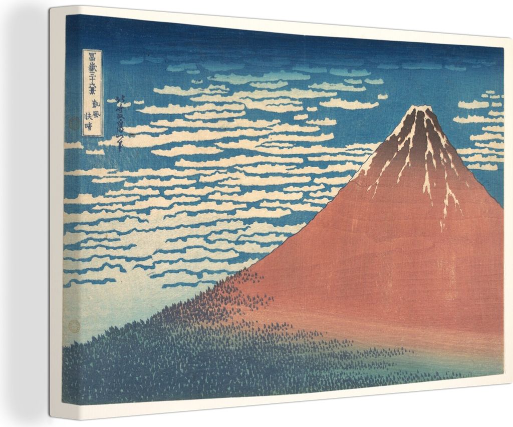 OneMillionCanvasses - Leinwandbilder - 140x90 cm, Der Berg Fuji - Gemälde von Katsushika Hokusai, Wandbilder Kunstdruck Wanddekoration