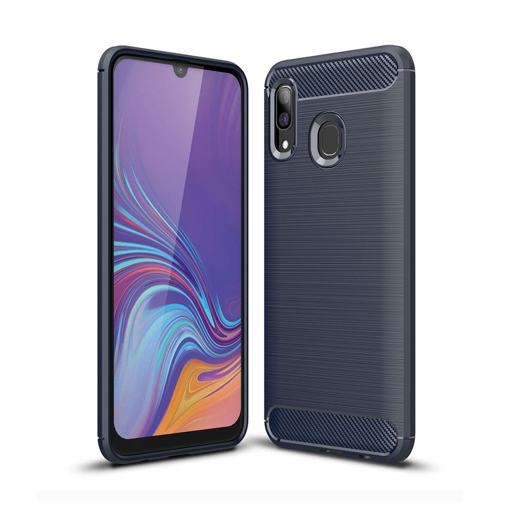 Mobigear Brushed Slim Samsung Galaxy A40 Hülle Flexibles TPU Backcover - Marineblau