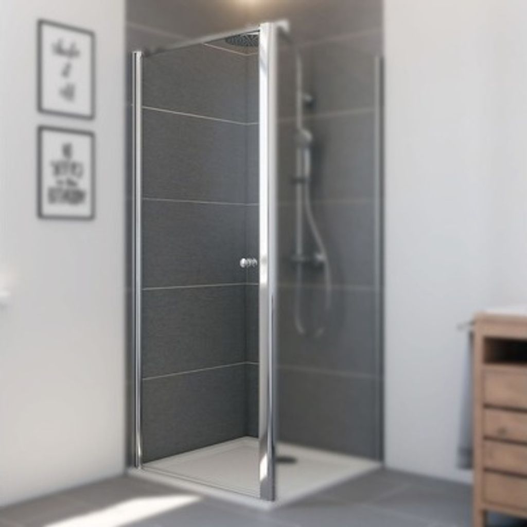 Drehtür für Seitenwand Breuer Elana 6 80 cm Anschlag links Klarglas Profilfarbe silber