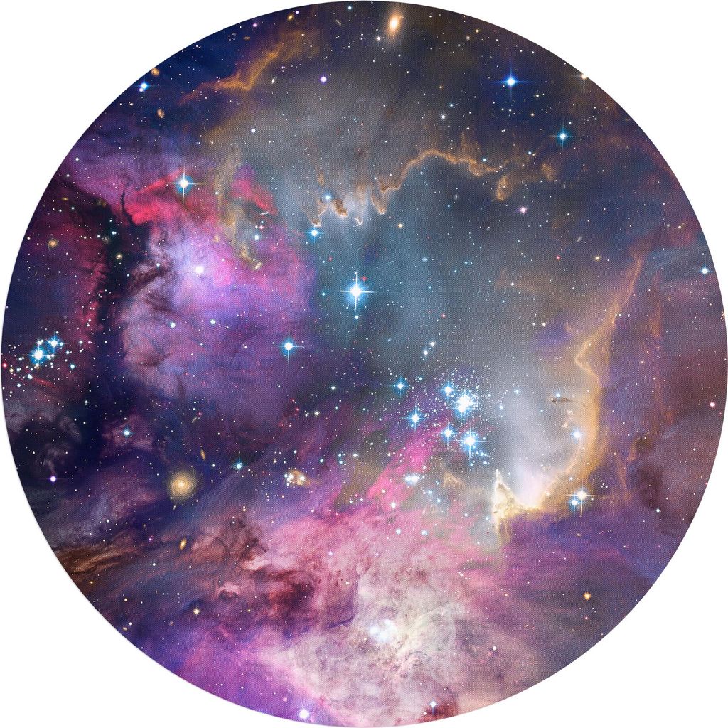 DEQORI Fototapete rund Ø 100 cm 'Farbenfrohe Galaxie' Wand Tapete Leinwand Sticker