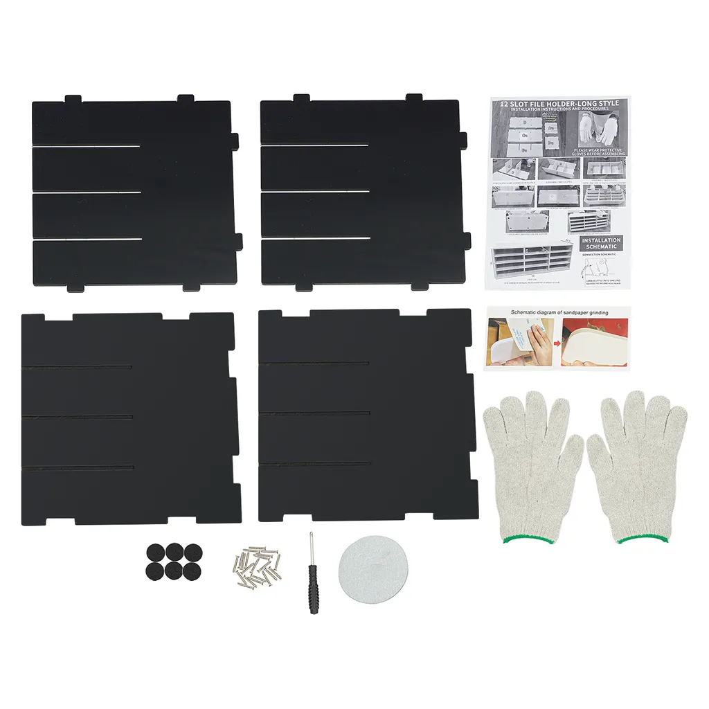 Organiseur de bureau noir pour documents et courrier - Rangement A4