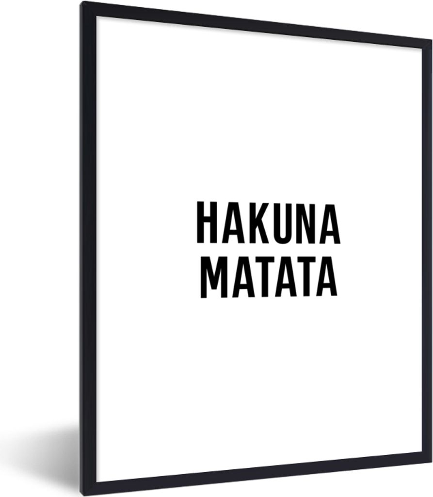 MuchoWow Gerahmtes Poster Zitate - Hakuna matata - Kinder - Baby - Text 30x40 cm - Poster mit Schwarzem Bilderrahmen Wandposter Rahmen Foto Bilde...