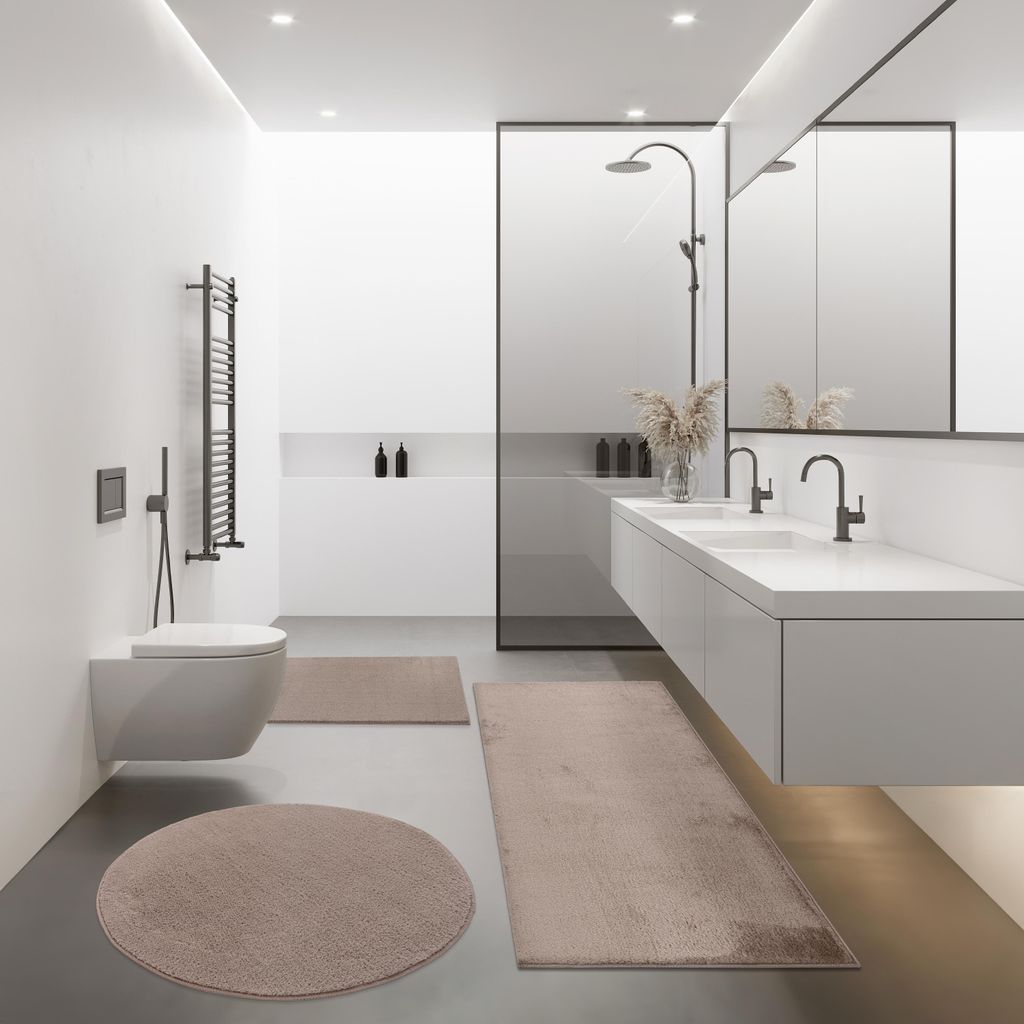 Moderne Badematte Badezimmer Teppich Shaggy Weich In Produktbild 