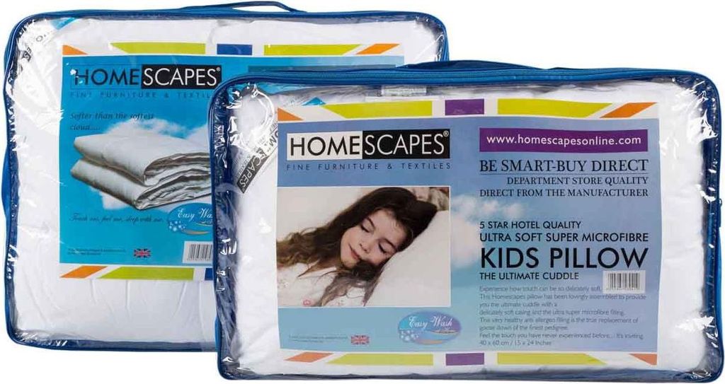 HOMESCAPES Kinderbettset – Ganzjahresdecke 120x150 cm & Kopfkissen 40x60 cm – Super-Mikrofaser