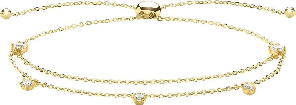 Gourmette Femme en Or Véritable et Cristaux Zirconium Scintillants