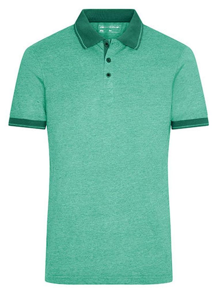 James and Nicholson - Poloshirt für Herren LT2531 (S) (Dunkelgrün/Grün meliert)