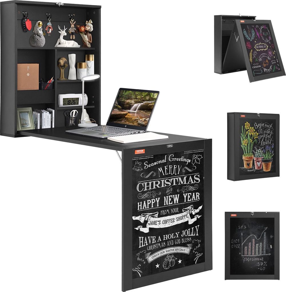 Klapptisch Wandtisch 60 x 16,51 x 146,99 cm, Klappbar Küche Wandklapptisch Wandschreibtisch, Tisch für Studentenwohnheim Wohnzimmer Schlafzimmer ...