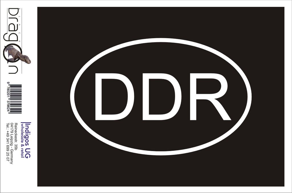 Aufkleber / Autoaufkleber - JDM / Die cut / Auto / OEM - DDR - 160x110 mm schwarz - Heckscheibe / Heckscheibenaufkleber