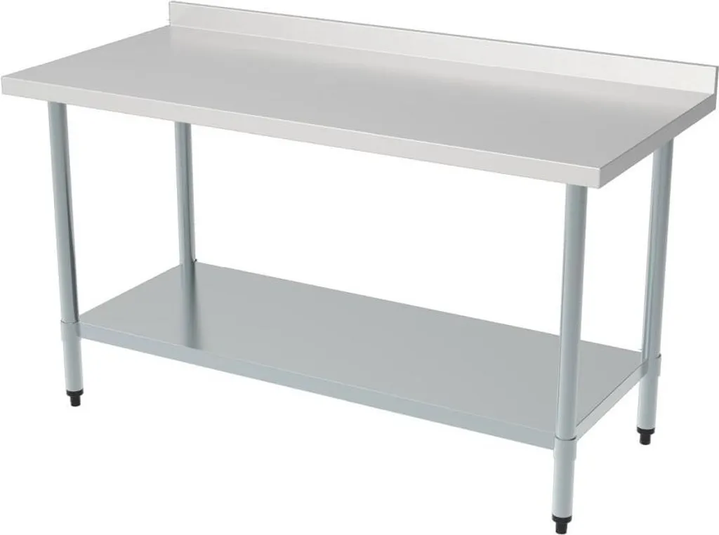 Table inox 700 modulable avec étagère basse et rehausse de 1000 mm