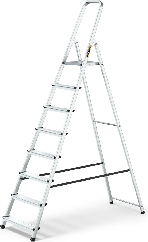 Escabeau 8 Marches en Aluminium Pliant et Léger pour Usage Domestique