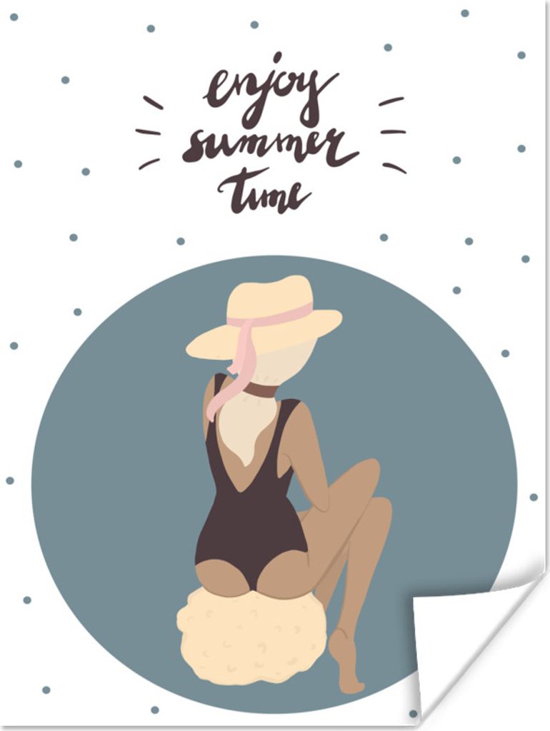 MuchoWow Poster Sommer - Zitat - Badeanzug 90x120 cm - Wohnzimmer