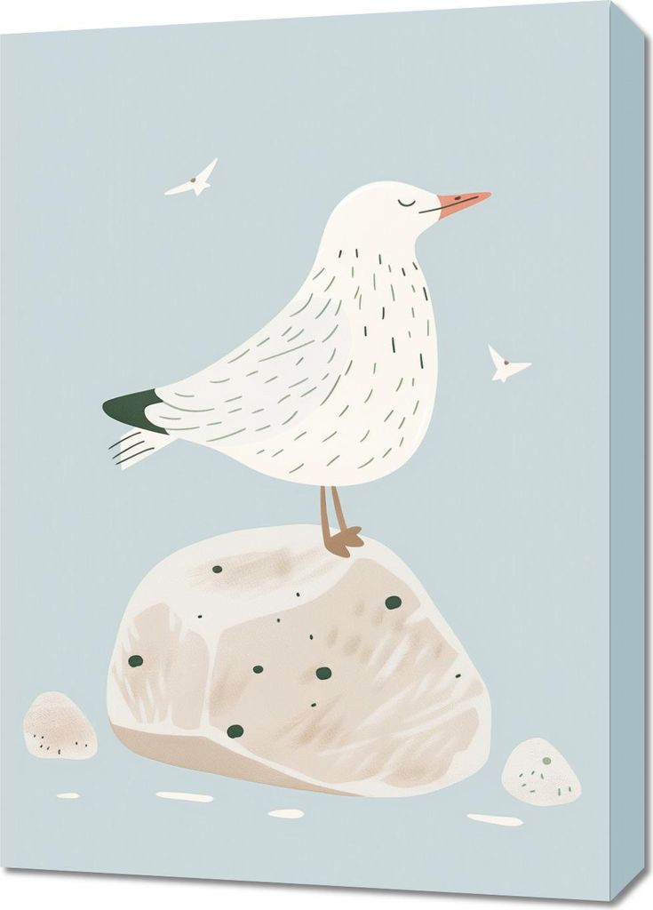 Bild 50x70cm Muster für Kinder, Mädchen und Jungen - Möwe