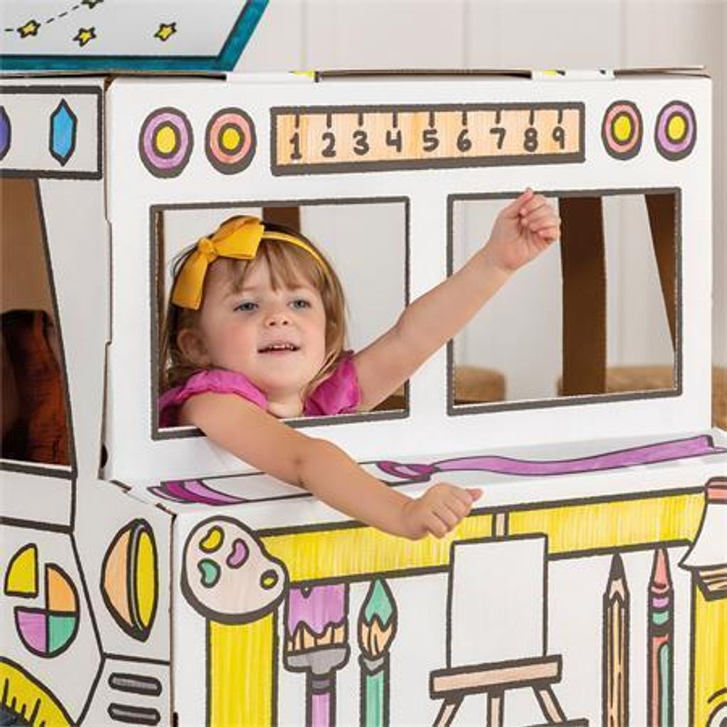 Bankers Box Fellowes Ausmalbild Spielhaus Bus – Weiß Produktbild 