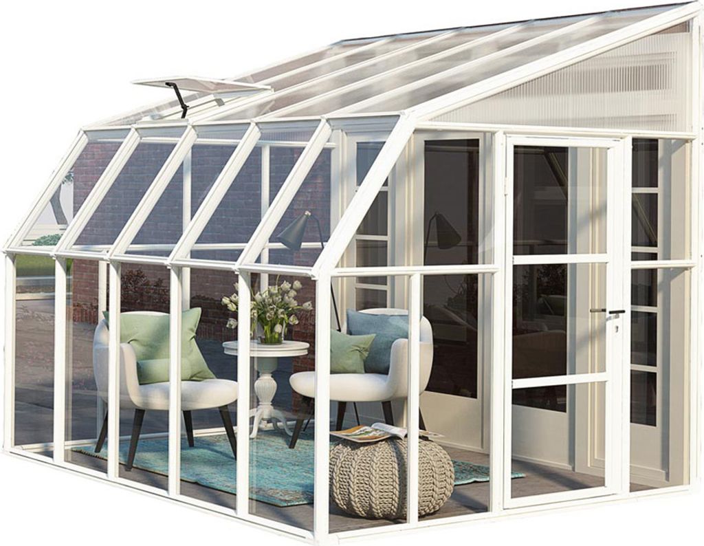 Rion Kunststoff Anlehngewächshaus Sun Room 45 Weiß 322x258x266 cm