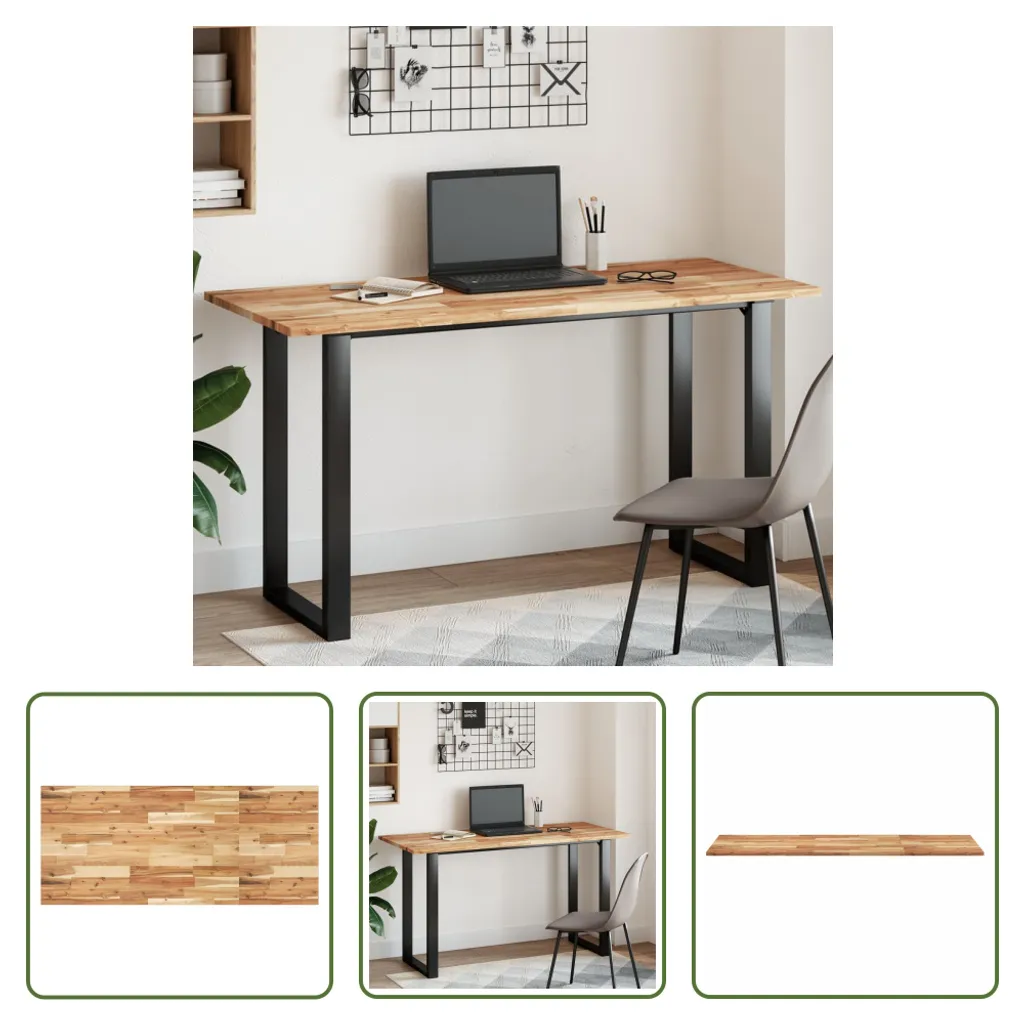 Piano Tavolo Rettangolare 140x60 in Legno Acacia Eco-friendly