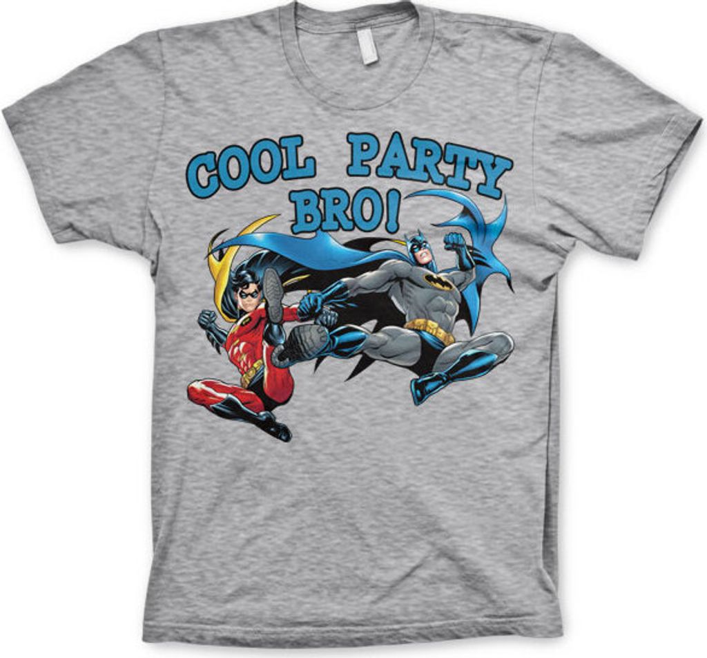 Batman - Cool Party Bro! T-Shirt - Small - Heather-Grey