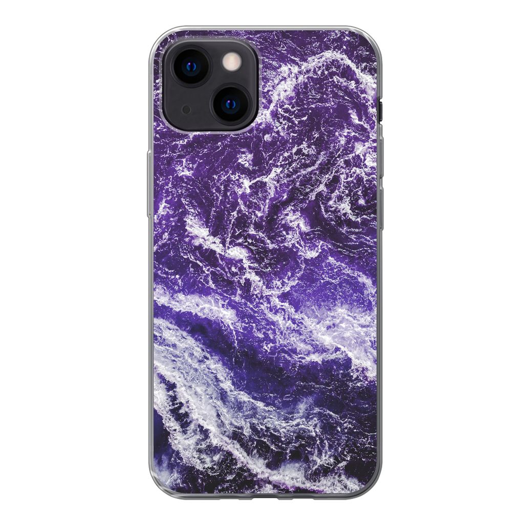 MuchoWow Handyhülle Schutzhülle Hülle für iPhone 13 mini Mineralien - Muster - Naturstein Silikon Softcase Handy Hülle - Softcase