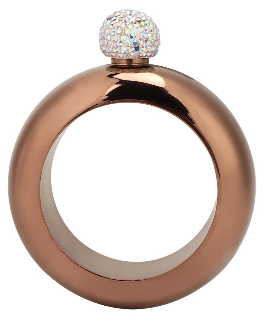 Wein-/Alkoholkrug aus Edelstahl, Armband, Handgelenk, Flachmann, Trichter, Geschenk für Tanz, Geburtstag, Party, Club, Bar, Bronze