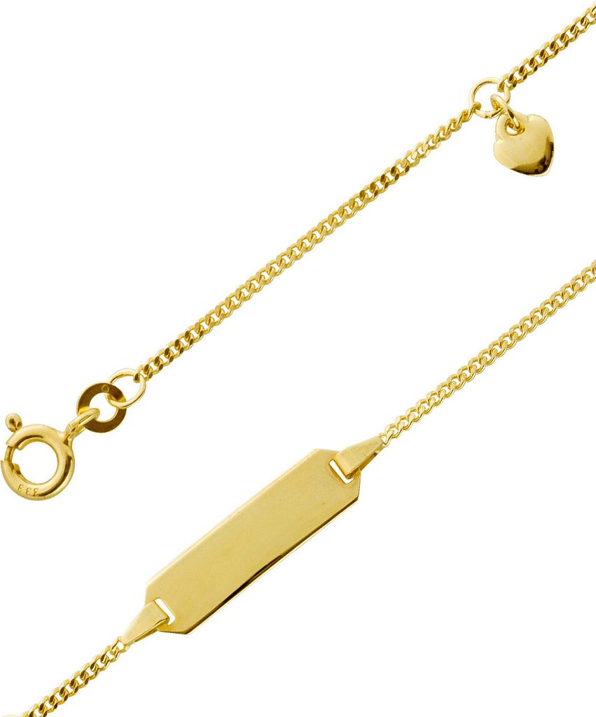 Gravurarmband Kinder 1,6mm Gold 585 14 Karat massiv poliert Panzerband 14