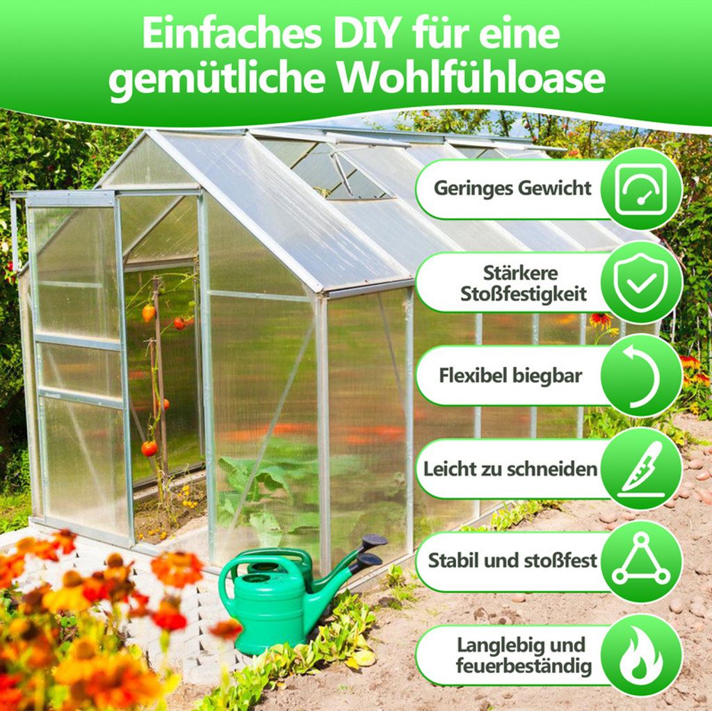 8mm Doppelstegplatten | Farblos | Polycarbonat