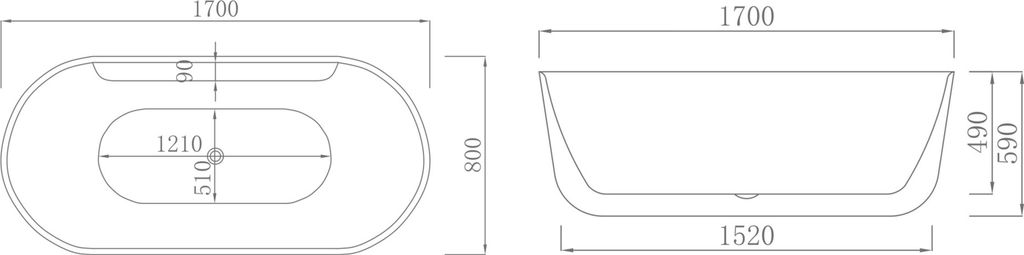 Zeitgenössisch Wanne Acryl Badewanne Badezimmer Weiß Standbadewanne