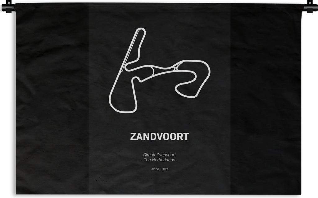 MuchoWow Wandteppich Wandbehang Zandvoort - Formel 1 - Schwarz 120x80 cm Tapisserie Dekoration Wandtuch - Wanddekorationen - Wandtücher