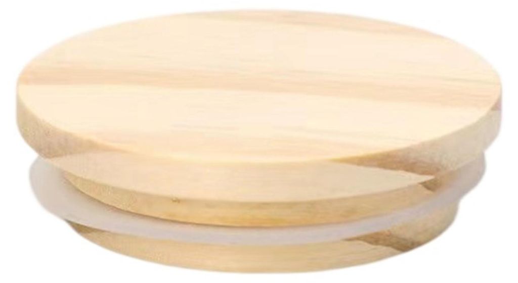 Runder Bambusdeckel für Gläser, Becher, luftdichter Holzdeckel für Dosen, Teedosen und Aromaflaschen, lebensmittelecht, auslaufsicher, wiederver...