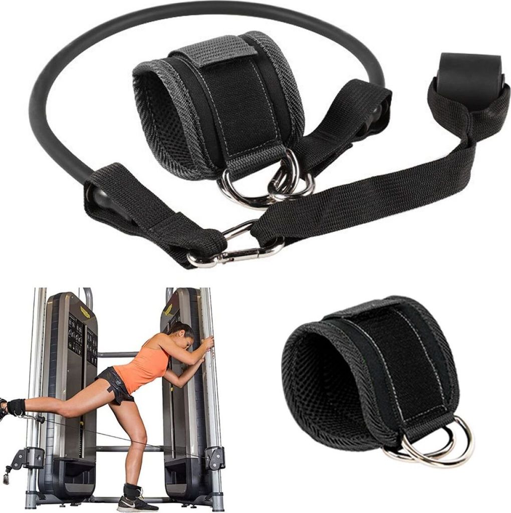 Fußschlaufen Kabelzug Gepolstert, Ankle Straps, Handgelenk für Cable Machine Fitness Training Fußmanschetten Gym Gesäß Beintraining,Schwarz