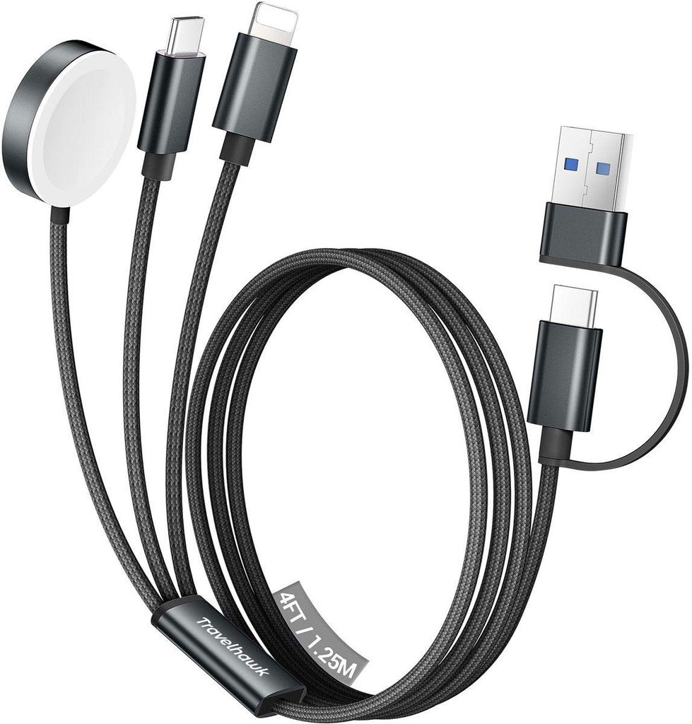 Travelhawk 3-in-1 USB Kabel 120W Apple Watch Oplader