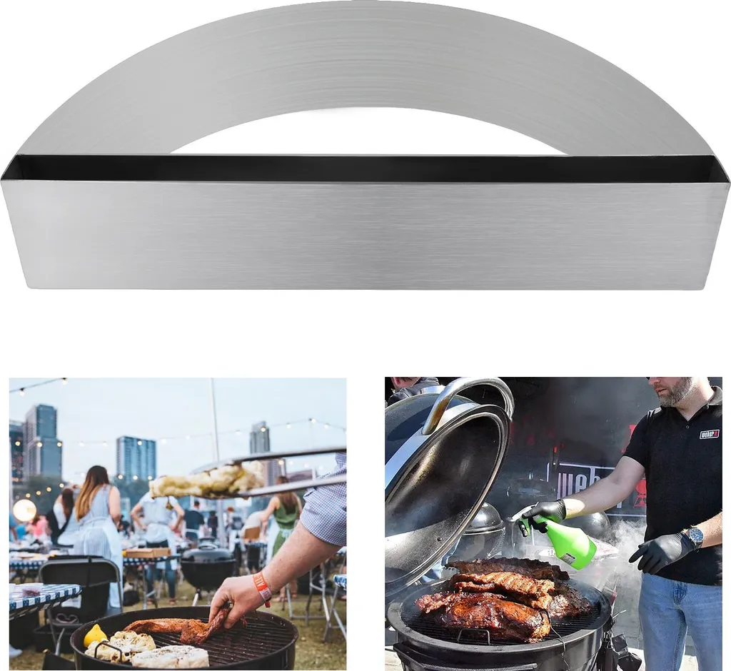 Accessoire de barbecue : support de panier à charbon inox de 53 cm