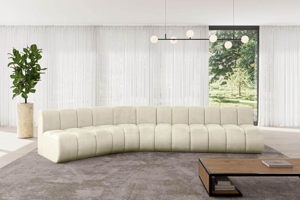 ALTDECOR Modulares Sofa Ecksofa in L-Form - Montra-L2 - 381x174x70 cm Beige - Corner modular Sofa Eckcouch Couch Wohnlandschaft Cauchsofa Bodensofa...