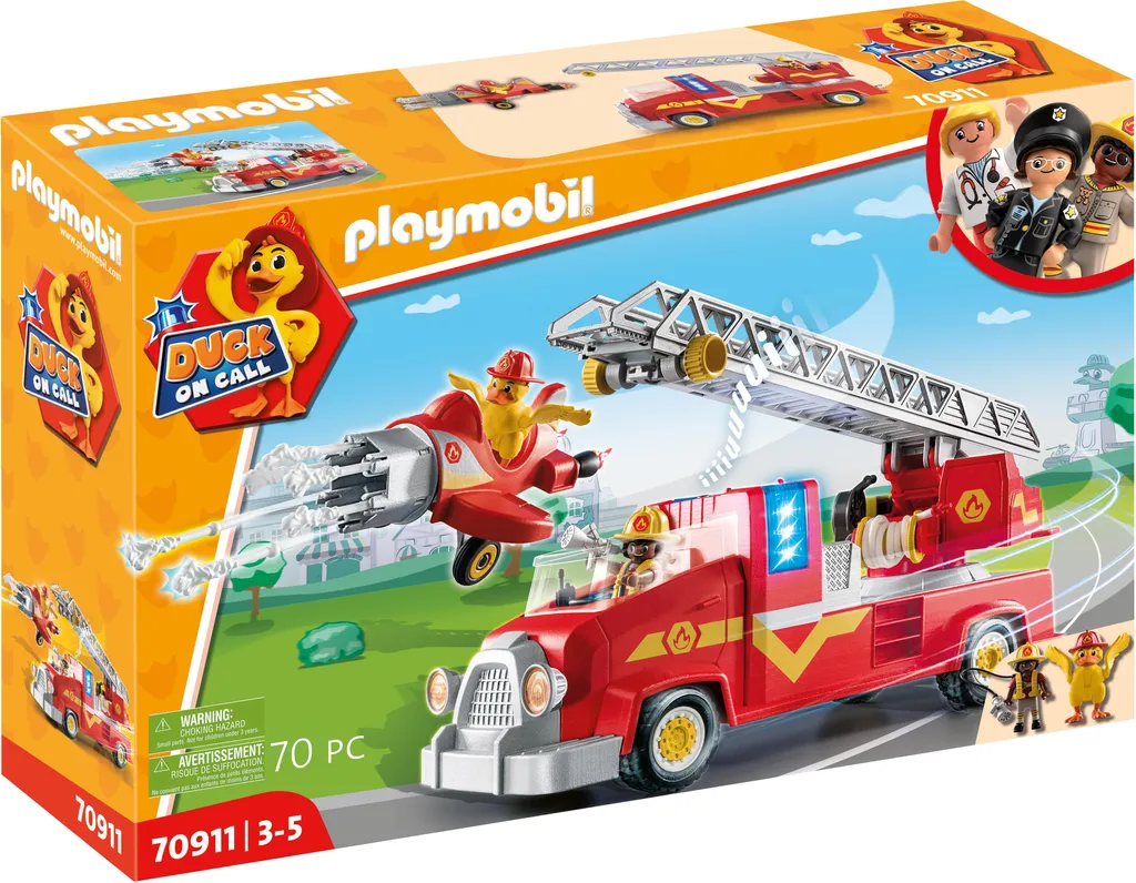 Camion de pompiers Duck On Call PLAYMOBIL 70912 pour enfant dès 3 ans