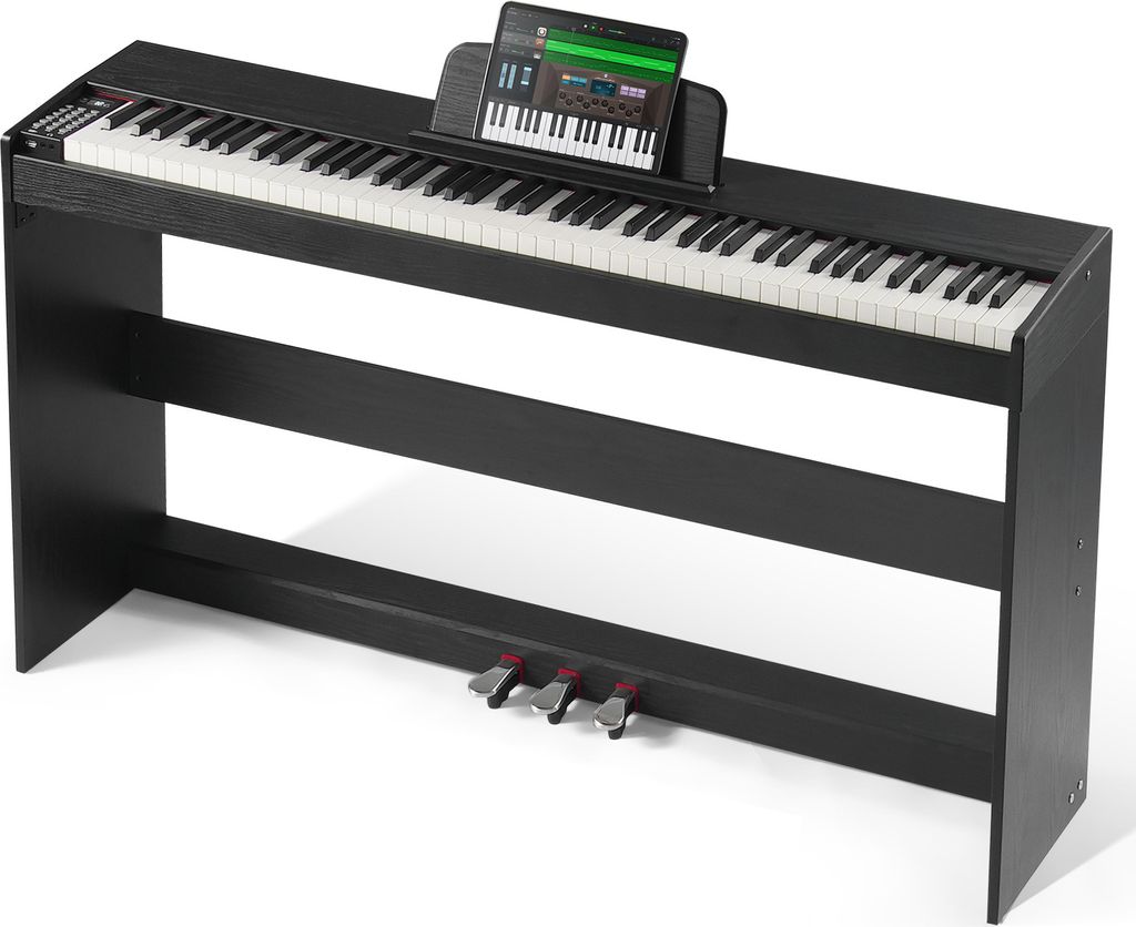 A digital piano on a white background.
