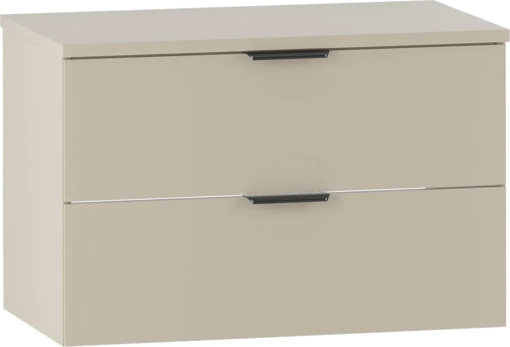 Meuble sous-vasque Pyra 80x46 cm Cashmere avec 2 tiroirs pour salle de bain