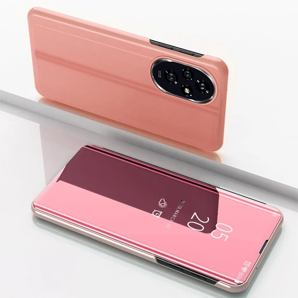 Honor 200 Smart View Mirror Case: Funzione Wake Up e Protezione Rosa