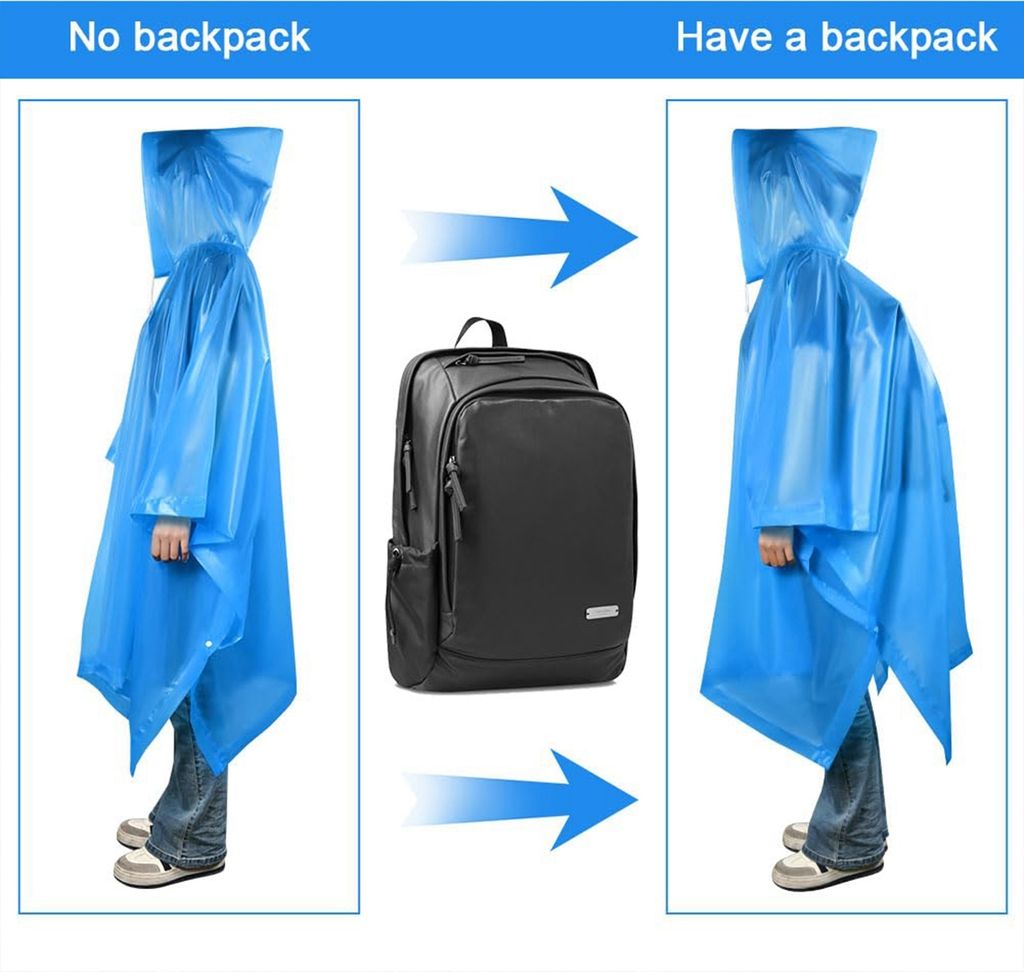 2er Pack Kinder-Regenponchos | Wiederverwendbar & Wasserdicht | EVA Material | Mit Tragetasche