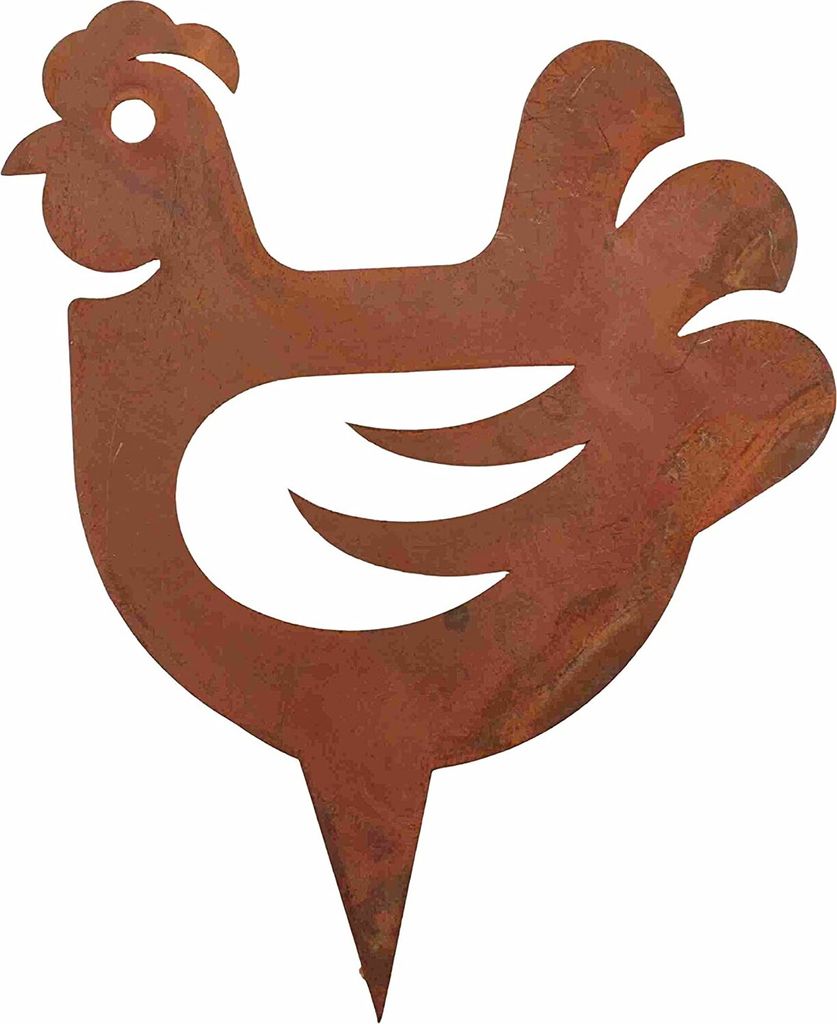 Rostikal Vintage Deko Gartenstecker Hahn 10 cm Gartendeko Rost Dekoration