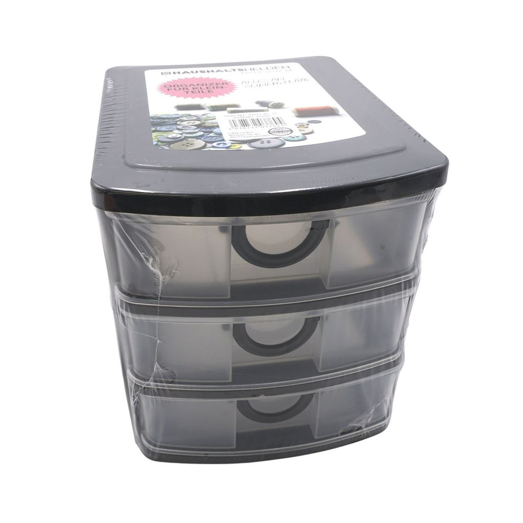Schubladenbox Kunststoff 19 x 14,5 x 16 cm 3 Schubladen Organizer Stapelbar Sortierbox Kleinteilebox